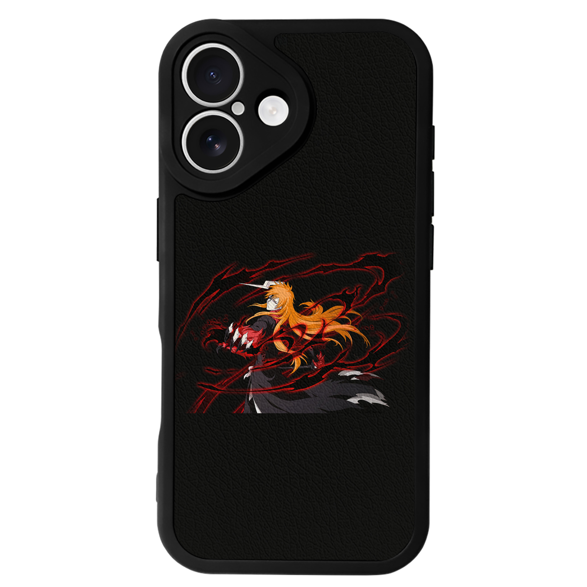 （画像用） ブリーチ 黒崎一護（くろさき いちご）BLEACH Kurosaki Ichigo 【iPhone 16シリーズ対応】シリコンスマホケース（レザー調） 材質：シリコン